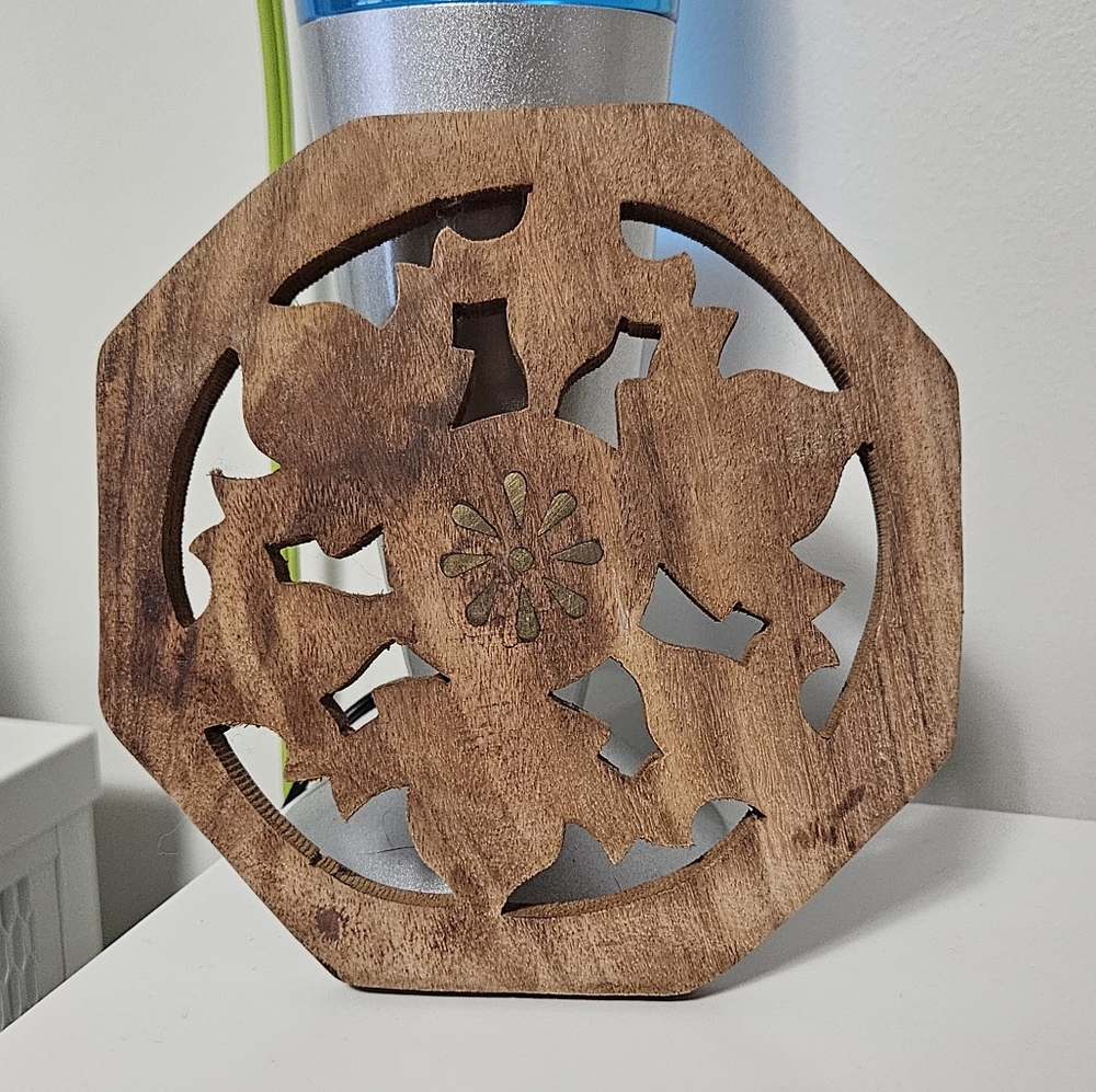 Indian Carved Wood Trivet
